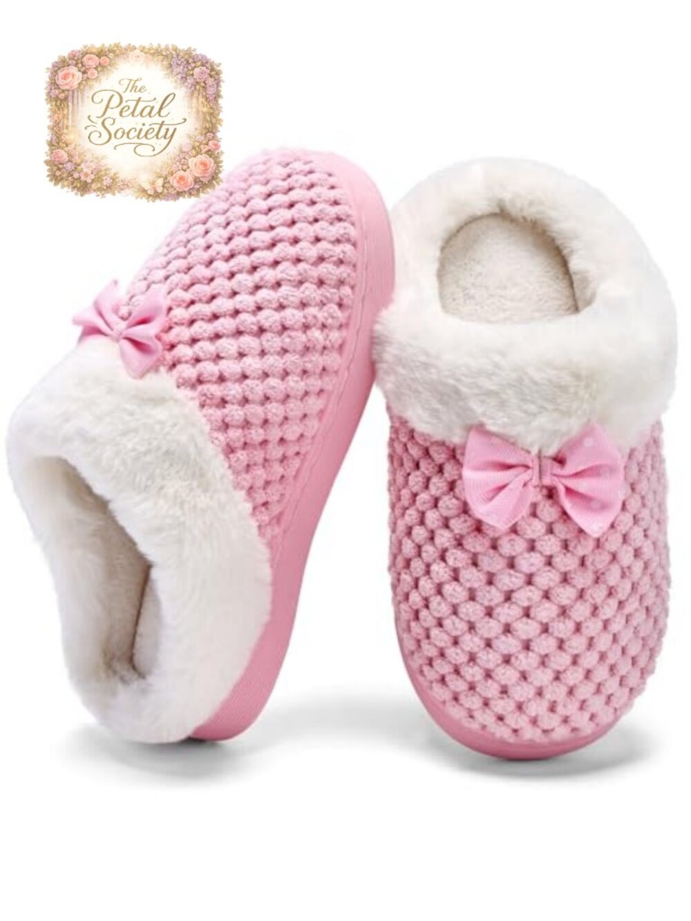 Girls Slippers Memory Foam Plush Fleece Lined Slip On House Shoes